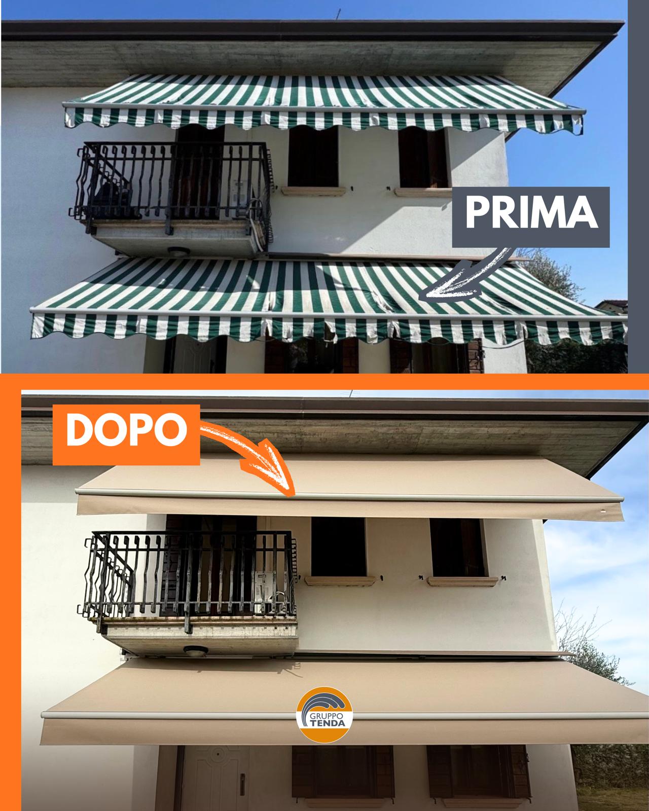 cambio telo tenda a bracci
